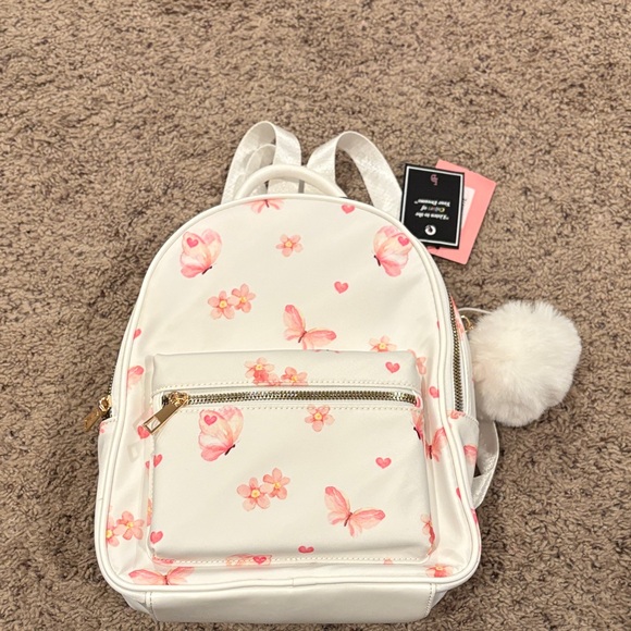 Other - Kids Butterfly Print mini  Backpack - White and Pink